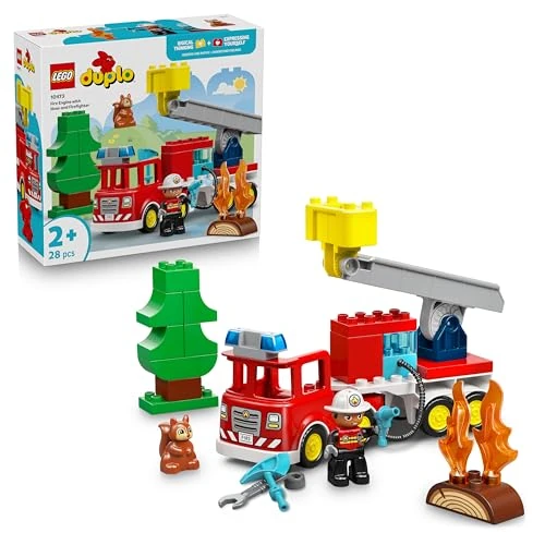 Tijdelijke aanbieding: LEGO DUPLO Brandweertruck met Slang en Brandweerman – Educatief Speelgoed voor Peuters – Rode Brandweerwagen met Ladder, Figuur en Eekhoorn – Cadeau voor Jongens en Meisjes vanaf 2 Jaar – 10473 van 29.99 € naar 22.99 € (23% korting)