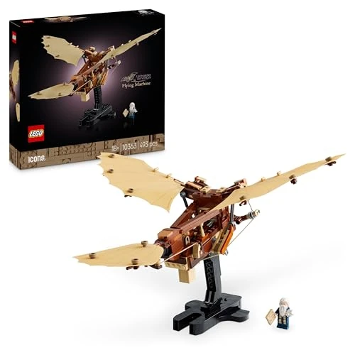 LEGO Icons Máquina Voladora de Leonardo da Vinci Maqueta para Adultos de Ornitóptero, Regalos para Hombres y Mujeres Amantes de la Historia y Las Manualidades, Decoración Salón y Dormitorio 10363