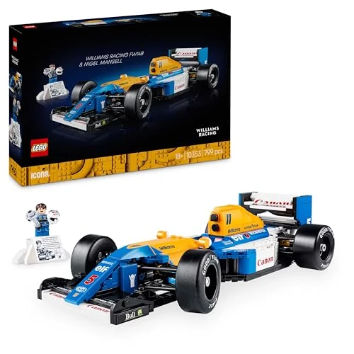 Offre limitee: LEGO Icons Williams Racing FW14B et Nigel Mansell - Maquette de Voiture de F1 - Inclut minifigurine Collector de Pilote avec trophée et Casque - Idée Cadeau pour Adulte et Adolescent 10353 de 79.99 EUR a 52.99 EUR (economie 34%)