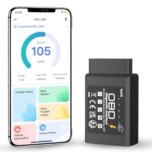 iLC OBD2 OBD Diagnosegerät Auto Code Leser Scan Werkzeug Auto Gadget - Kabellos Verbindung via WiFi mit irgendeiner IOS, Android & Windows Geräte - Geeignet für die meisten Autos &LKW