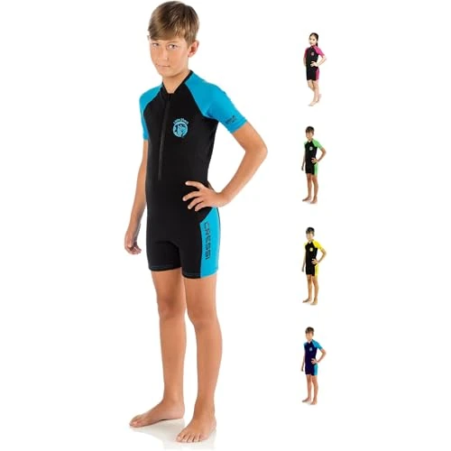 Cressi Little Shark Shorty Wetsuit Black/Blue 2mm 5/6 Age