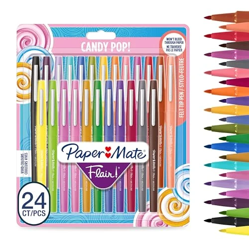 期間限定オファー: Paper Mate FlairキャンディーPOPペン、ミディアムチップ、アソートカラー、24個入り 通常価格 41.94 JPY セール価格 27.93 JPY (割引 33%)