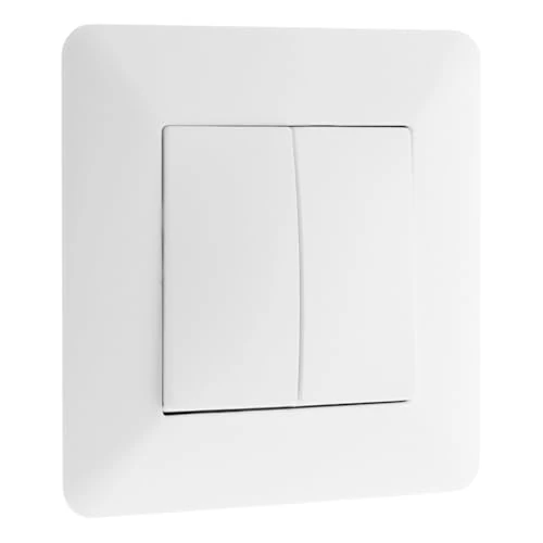 Zeitlich begrenztes Angebot: Zenitech - Doppel-Wechselschalter 10A Artezo - Weiß - Einbaufertig - Kompaktes Mechanismus - Einfache Verdrahtung - Anpassbare Abdeckplatte für unebene Flächen - 86 x 86 mm Platte von 5.90 € auf 5.90 € (0.00% Rabatt)