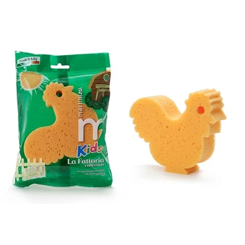 martini SPA - Kids Schwämme für Bauernhoftiere, verschiedene Motive: Hahn, Gans und Schweinchen, verschiedene Farben, 25 g, 1 Stück zufällig