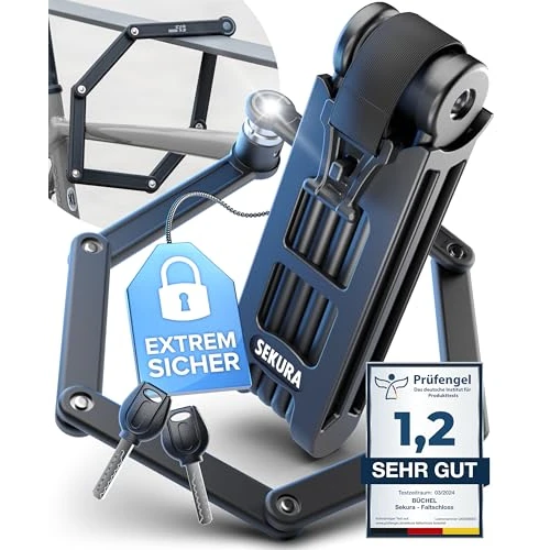 Offerta a tempo: BÜCHEL Sekura Lucchetto Bici 85 cm – Catena Bici per E-Bike, Moto, Monopattino, Passeggino – Lucchetto Antifurto Bicis in Acciaio Temperato con Supporto & 3 Chiavi – Fissaggio Sicuro al Telaio - 0.00% da 29.99 € a 29.99 €