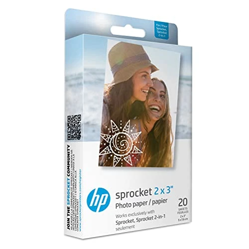 Oferta limitowana: HP 2x3 papier fotograficzny Premium cynk (20 arkuszy), kompatybilny z HP Sprocket przenośną drukarką fotograficzną. z 65.89 zł na 65.89 zł (oszczędź 0.00%)