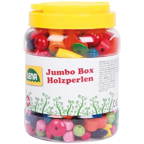 Offerta a tempo: LENA - Legno Filettatura Perline 450-Pezzo Mestieri Set nel Jumbo Scatola per 4+ Anni Bambini - 0.00% da 12.99 € a 12.99 €