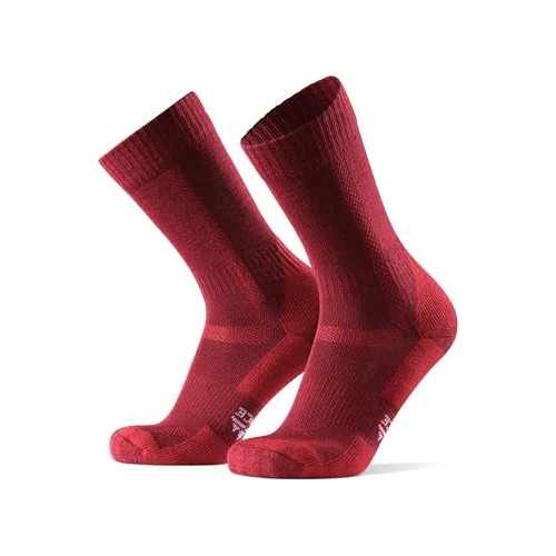 DANISH ENDURANCE Merino Wandersocken, Thermo Outdoor Socken & Trekkingsocken, Unisex, für Herren & Damen, Rot, 43-47