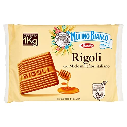 Mulino Bianco Galletas de frijoles con miel Millefiori italiana, sin aceite de palma, 1 kg