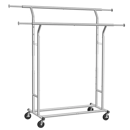 Oferta limitada: SONGMICS Perchero Colgador para Ropa Bufandas con 4 Ruedas Altura y Longitud Regulables, Cromado HSR12S de 59.99 € a 59.99 € (ahorro 0.00%)