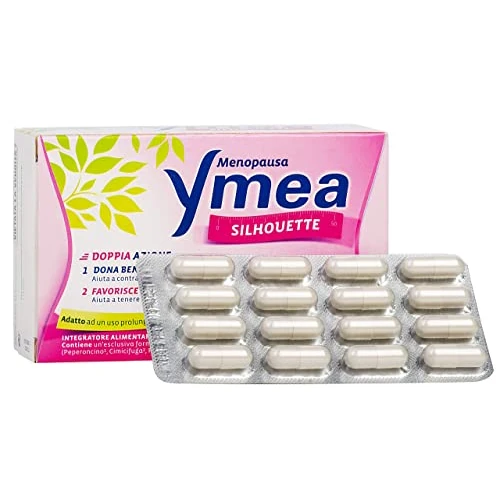 Offerta a tempo: Ymea Silhouette Esperto della Menopausa, Integratore Alimentare, Favorisce l'Equilibrio del Peso Corporeo, 64 Capsule - 35% da 40.90 € a 26.72 €