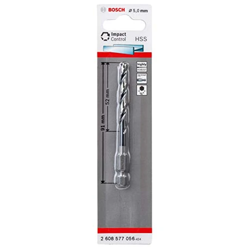 Offerta a tempo: Bosch Professional 2608577056 Punta HSS Impact Control per Metallo, Accessorio per Foratrice a Percussione, 5 x 52 x 91 mm - 0.00% da 5.60 € a 5.60 €