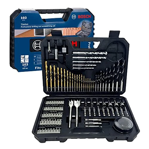 Limited-time offer: Bosch 103 pcs Mixed Screwdriver and Drill Bit Titanium Accessory Set (for Wood, Stone, Metal, for Screwdrivers and Drills) from 19.99 GBP to 19.29 GBP (save 4%)