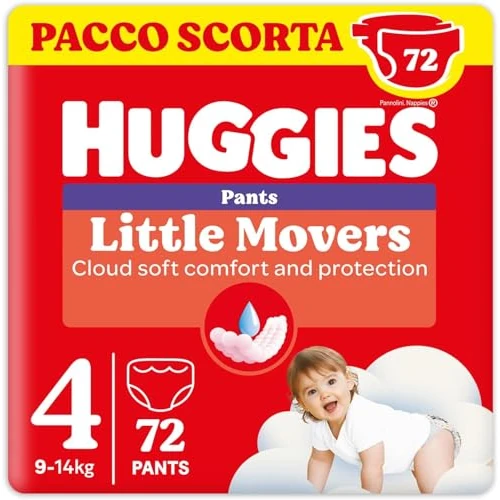 Huggies Ultra Comfort, Couches Taille 4 (9-14 Kg), Culotte respirante, Lot de 72