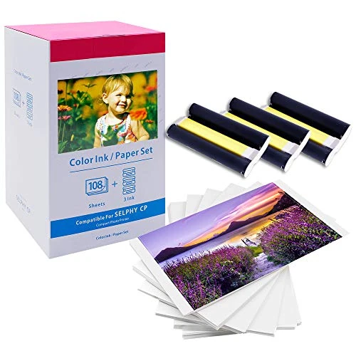 Limited-time offer: Compatible with Canon Selphy CP1500 KP-108IN Photo Paper and Ink Cartridge from 33.99 £ to 27.80 £ (save 18%)