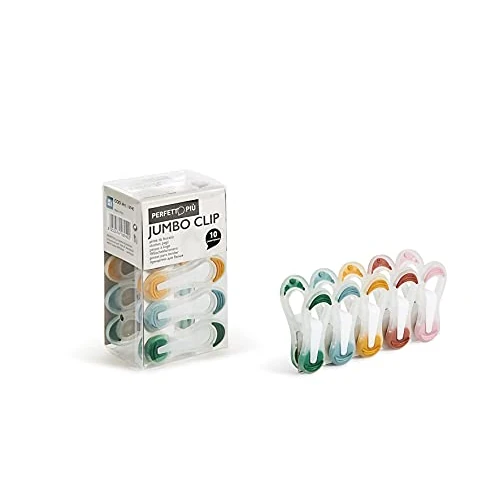 Tijdelijke aanbieding: Perfect meer jumbo cliptang, meerkleurig, 2,5 x 3,5 x 7 cm, 10 stuks van 6.23 € naar 6.23 € (0.00% korting)