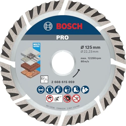 Zeitlich begrenztes Angebot: Bosch 1x PRO Multi Material Diamanttrennscheibe (für Beton, Stahlbeton, Ø 125 mm, Professional Zubehör Kleiner Winkelschleifer) von 24.99 € auf 13.45 € (46.18% Rabatt)