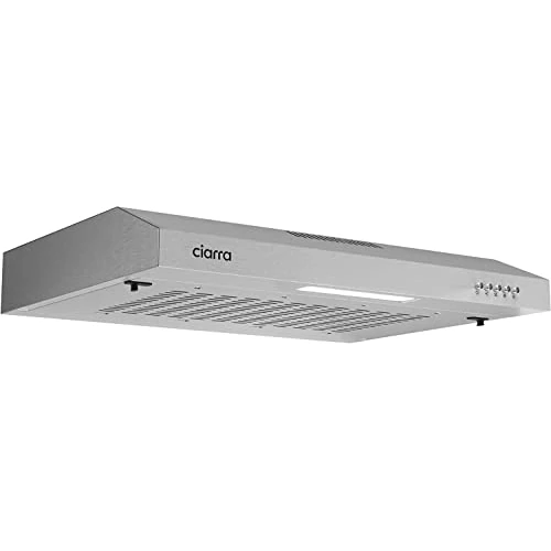 CIARRA CBCS6903 Campana Extractoras 60cm Ancho Potencia Succión 220m³/h 75W 3 Velocidades de Extracción Bajo Consumo Extractor Cocina con Filtro de Carbón CBCF001