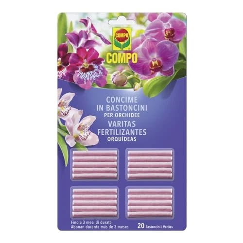 Compo 1197802005 Orchid Fertiliser Sticks, 20 Pieces, Pink, 0.5 x 14.4 x 24.3 cm