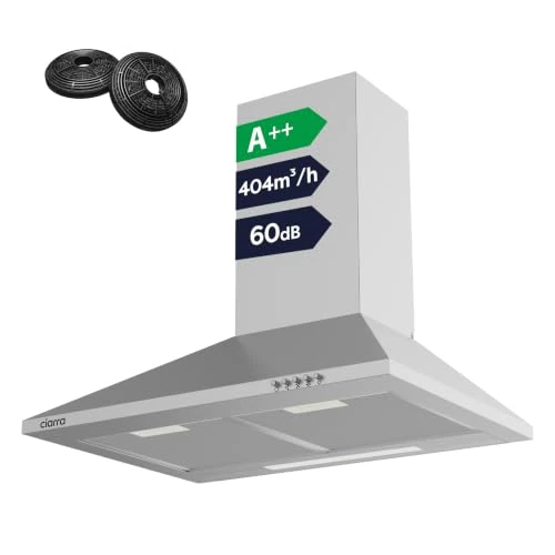 Offerta a tempo: CIARRA CBCS6201 Cappa Aspirante 60 cm Classe A++ 60dB 404m³/h Argento - 18% da 129.99 € a 105.99 €