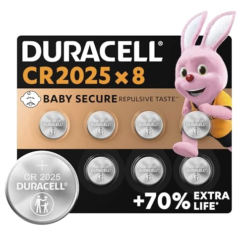 Offre limitee: DURACELL 2025 Piles Boutons au lithium 3V (lot de 8) jusqu’à +70 % de longévité - Technologie Sécurité Enfant - Pour clés électroniques, montres de sport et lunettes 3D - Emballage Sécurisé de 11.99 EUR a 9.59 EUR (economie 20%)
