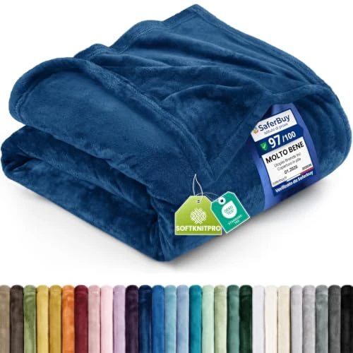 Offerta a tempo: Utopia Bedding Plaid Coperta Pile di Flanella [259x228 cm, Marino] - 10% da 28.99 € a 26.09 €