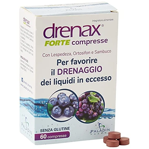 Offerta a tempo: Drenax Forte Compresse 60 – Integratore Drenante per Liquidi in Eccesso – Con Lespedeza, Ortosifon e Sambuco – Con Rutina, Uva, Mirtillo e Vitamina B6 – Senza Glutine - 11% da 12.95 € a 11.48 €