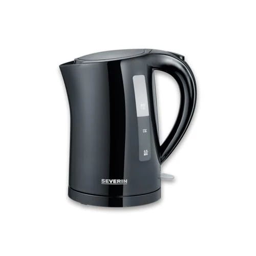 Offerta a tempo: SEVERIN WK 3498 Bollitore per acqua 2200 W in plastica e metallo, Teiera elettrica con capacità di 1,5 litri, Bollitore acqua elettrico con indicatore del livello dell'acqua, Nero - 40% da 34.99 € a 20.99 €