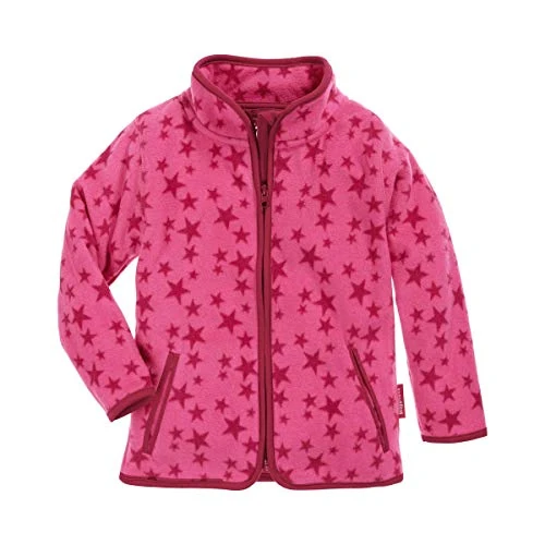 Playshoes Niñas Fleecejacke Allover Sterne, Oeko-Tex Standard 100 Chaqueta Not Applicable, Rosa (Pink 18), 128