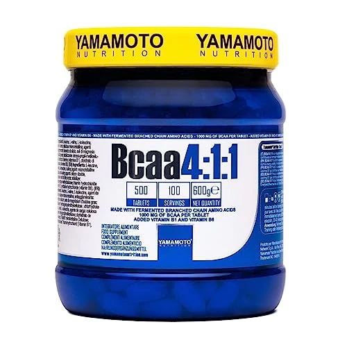 Offerta a tempo: YAMAMOTO Nutrition, BCAA 4:1:1, 500 Compresse, Integratore Alimentare di Aminoacidi Ramificati con Vitamina B1 e B6, Integratore per Sportivi, 600 gr - 0.00% da 39.90 € a 39.90 €