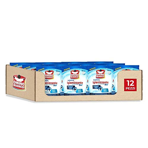 Omino Bianco - Additivo Lavatrice Igienizzante Idrocaps, Capsule Idrosolubili per Bucato, Tecnologia Deo+, Contro Batteri e Cattivi Odori, 10 Caps x 12 Confezioni