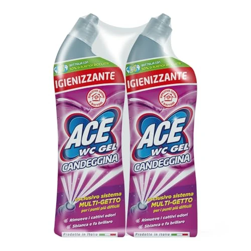 Offerta a tempo: ACE WC GEL Multigetto Candeggina Igienizzante, 2 Confezioni da 700ml — 22% da 3,88 € a 3,02 €