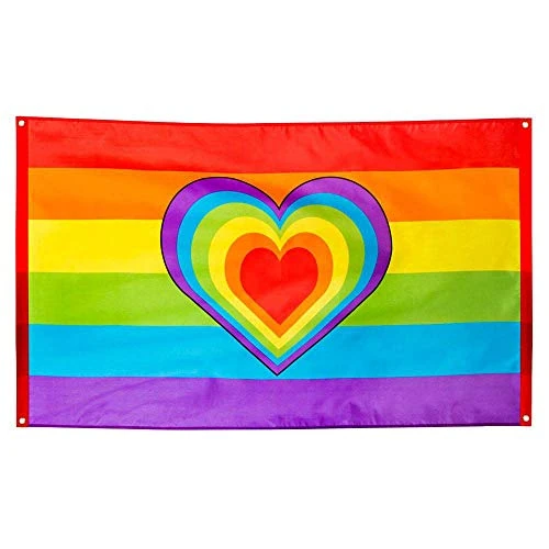 Offre limitée : Boland 44721 - Drapeau en polyester arc-en-ciel, multicolore, taille 90 x 150 cm, avec Sillets métalliques, cSur, Christopher Street Day, hippie, homosexualité, décoration de 7.99 EUR à 7.99 EUR (remise 0%)