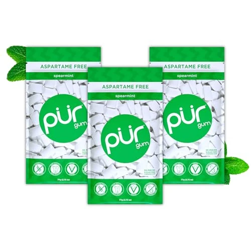 Oferta limitada: PUR Gum | Chicle Sin Azúcar | Con Xilitol | Vegano, Sin Aspartamo y Sin Gluten | Chicle Natural Con Sabor a Spearmint, 55 Piezas (Paquete de 3) de 10.99 EUR a 8.88 EUR (ahorro 19%)