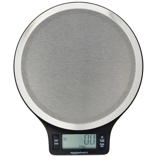 Begrenztes Angebot: Amazon Basics Digitale Küchenwaage mit LCD-Anzeige (mit Batterien), Edelstahl, BPA-frei, Wiegt bis zu 11 Pfund, Schwarz von 9.98 EUR auf 9.48 EUR (Rabatt 5%)