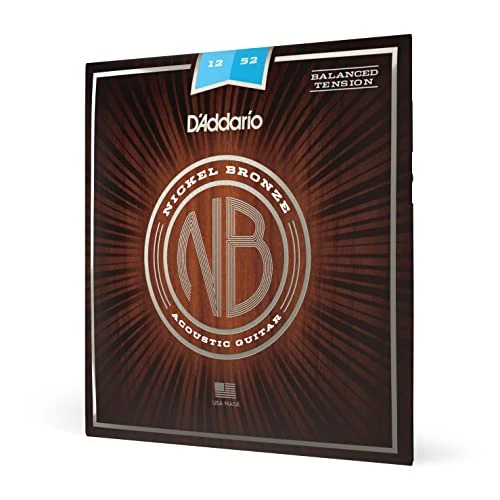 Limited offer: D'Addario Guitar Strings - Acoustic Guitar Strings - Nickel Bronze - For 6 String Guitar - Natural, Clear, & Focused Tone - NB1252BT - Light (Balanced Tension), 12-52 from 12.99 EUR to 12.99 EUR (save 0%)