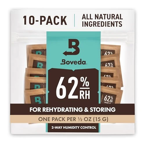 Offerta a tempo: Boveda per conservazione rimedi erbacei | regolatore di umidità a 2 vie UR 62% | Formato 4 per proteggere fino a 15 grammi di inflorescenze | Previene la perdita di terpeni | 10 pezzi - 0.00% da 18.49 € a 18.49 €