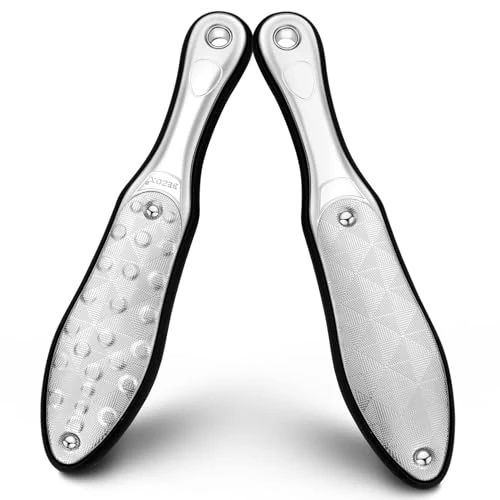 BEZOX Professionele voetvijlen Dubbelzijdige pedicure Raspvijl Harde gebarsten huid Eeltverwijderaar Draagbaar voetverzorgingsgereedschap (geheel roestvrij staal) - geschenkdozen