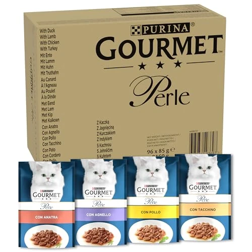 Limited-time offer: GOURMET Perle Chef's Collection Mini Fillets in Gravy Wet Cat Food 96x85g from 37.49 GBP to 37.49 GBP (save 0%)