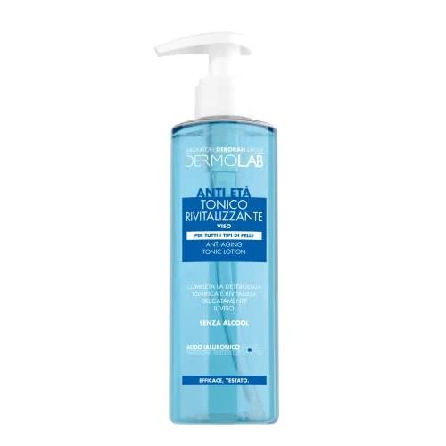 Offerta a tempo: Dermolab - Tonico Viso Antietà Rivitalizzante per Tutti i Tipi di Pelle, con Pool di Acido Ialuronico, Effetto Antiage e Tonificante, Deterge e Leviga le Rughe, Dermatologicamente Testato, 200 ml - 48% da 11.25 € a 5.90 €