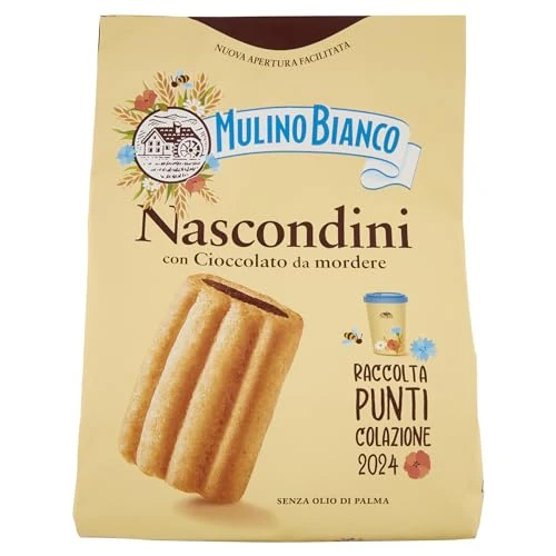 Offerta a tempo: Mulino Bianco Biscotti Frollini Nascondini con Cioccolato, Colazione Ricca di Gusto - 600 gr - 0% da 2.46 € a 2.46 €
