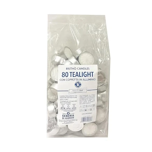 Offerta a tempo: Cereria Di Giorgio - 80 Candele Tealight - Diametro 3,6 cm Altezza 1,7 cm - Colore Bianco Cloud - Durata 5 ore - Non profumate - 50% da 10.99 € a 5.50 €