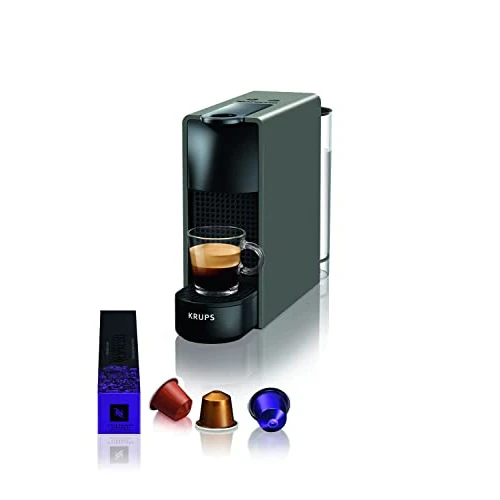 Offerta a tempo: Nespresso Mini macchina da caffè a capsule Krups XN110BRD Essenza | 0,6 L | 19 bar | modalità risparmio energetico | grigio | classe energetica A - 26% da 119.99 € a 88.99 €