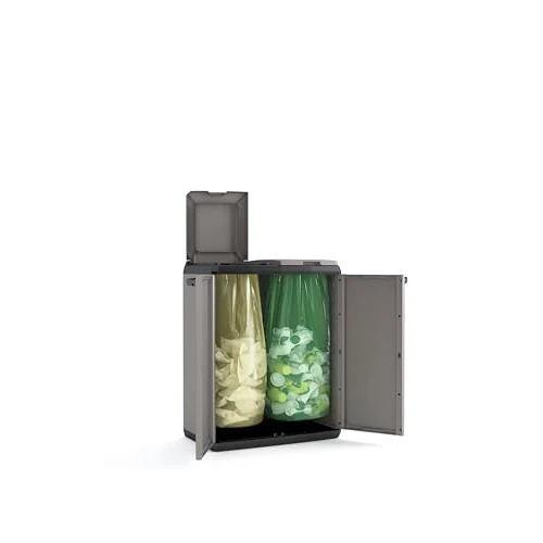 Limited-time offer: Keter Split Base Indoor Outdoor Multi purpose Recycling Cabinet Grey/Black from 65.00 GBP to 65.00 GBP (save 0%)