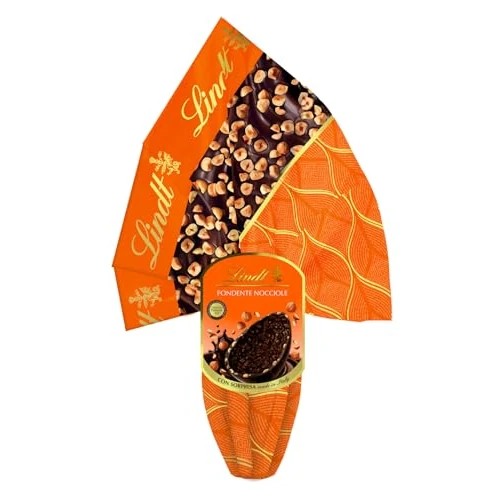 Lindt Uova di Pasqua 2026 Cioccolato Noccionoir, Uovo al Cioccolato Fondente con Nocciole Piemonte IGP, con Sorpresa, 320g