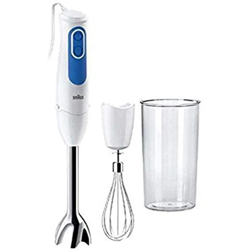 Braun MultiQuick 3 MQ3005 Cream Batidora de inmersión, 700 W, 0.6 L, acero inoxidable, 2 velocidades, color blanco y azul