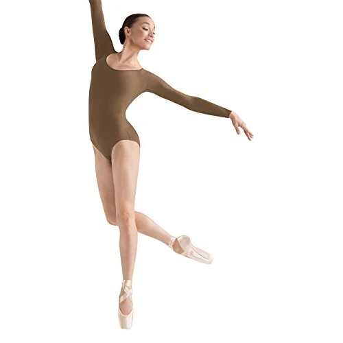 Tijdelijke aanbieding: Bloch Dance Lepsi Microlux turnpakje met lange mouwen voor dames, amandel, L van 27.65 EUR naar 27.65 EUR (korting 0%)