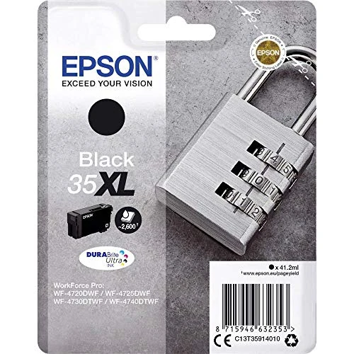 Epson 35 Serie Lucchetto, Cartuccia Originale Getto d'Inchiostro DURABrite Ultra, Formato XL, Nero