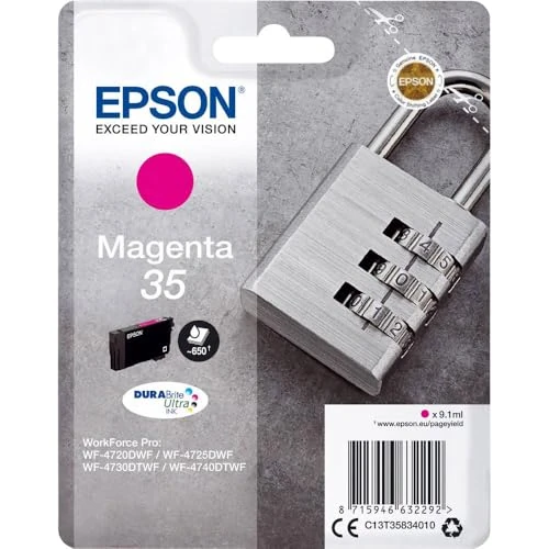 Oferta limitowana: Epson Oryginalny zamek 35 atramentowy (WF-4720DWF WF-4725DWF WF-4730DTWF WF-4740DTWF) Amazon Dash Repleniram, magenta z 170.28 zł na 170.28 zł (oszczędź 0.00%)