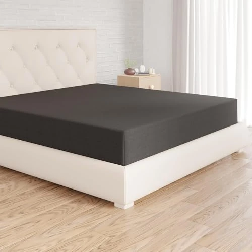 Offerta a tempo: Amazon Basics Lenzuolo con angoli Matrimoniale, 200 x 200 x 30 cm, in 100% Microfibra con altezza da 30cm, Nero - 30% da 13.99 € a 9.79 €